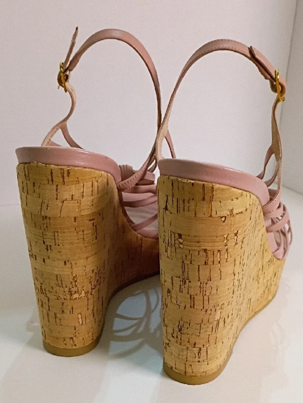 Stuart Weitzman Seascape Pink Blush Wedge Sandals - Picture 3 of 6